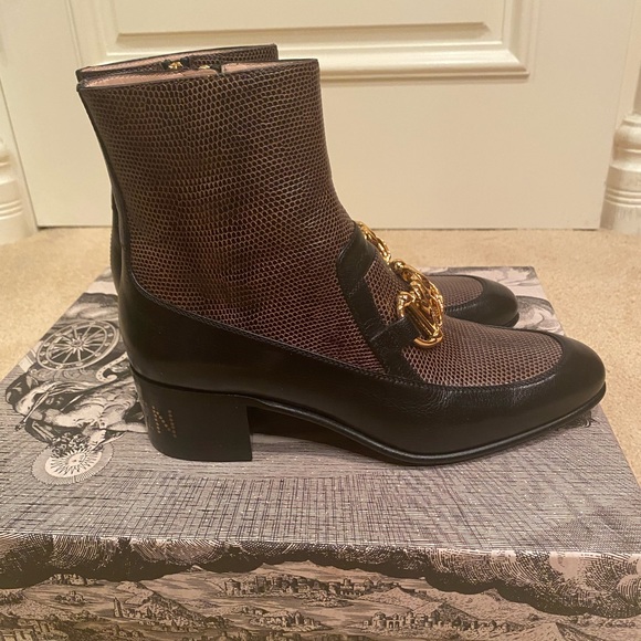 BNIB Gucci Quentin lizard boots size 37 - Picture 2 of 9